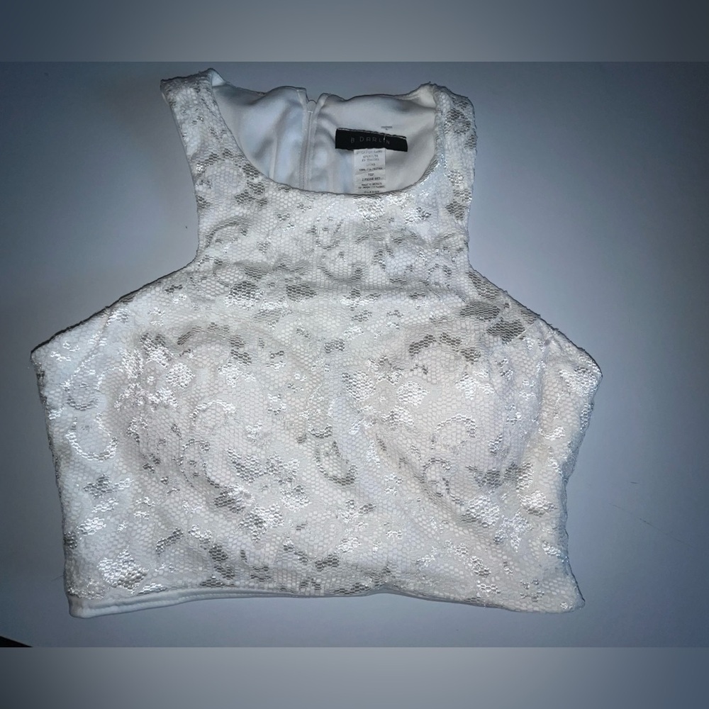 B Darlin White Lace Tank Top for kids size 11/12 made in Mexico